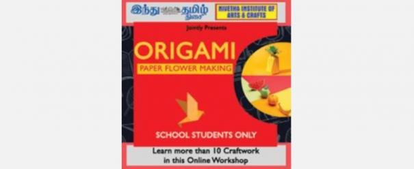 Origami online workshop for students is conducted for 3 days