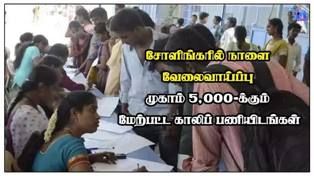 சோளிங்கரில் நாளை வேலைவாய்ப்பு முகாம் 5,000-க்கும் மேற்பட்ட காலிப் பணியிடங்கள்