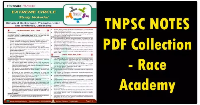 TNPSC Group 4 Notes PDF Collection - Race Academy TNPSC Study Material