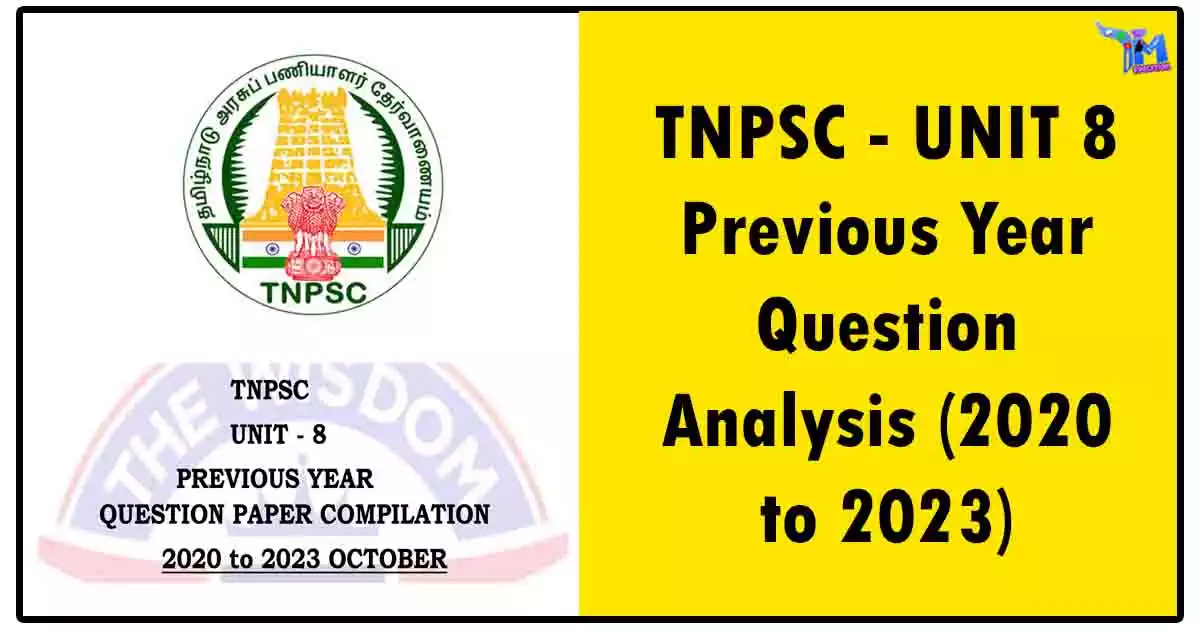 TNPSC - UNIT 8 Previous Year Question Analysis (2020 to 2023)