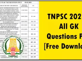 TNPSC 2023 - All GK Questions PDF [Free Download]