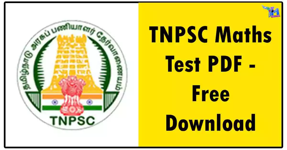 TNPSC Maths Test PDF - Free Download