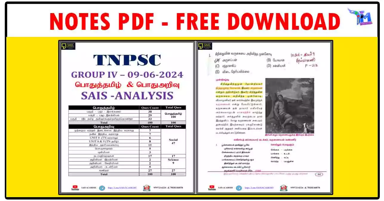 TNPSC Group 4 வினாக்கள் புத்தகத்தில் எங்கு இருந்து கேட்கப்பட்டது! விரிவான PDF