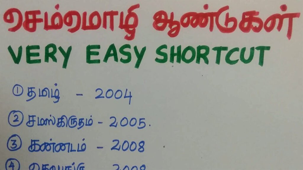 செம்மொழிகள் & வருடங்கள்