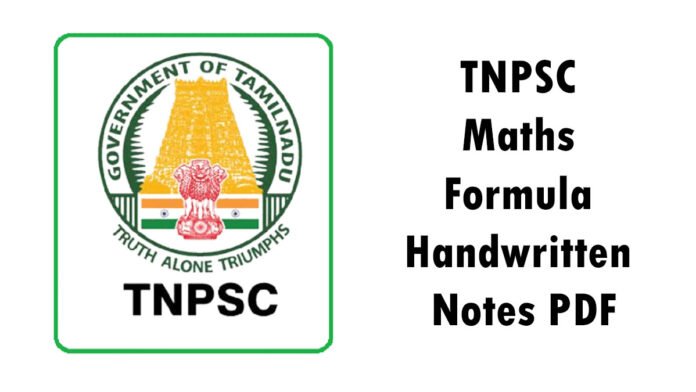 TNPSC Maths Formula Handwritten Notes PDF